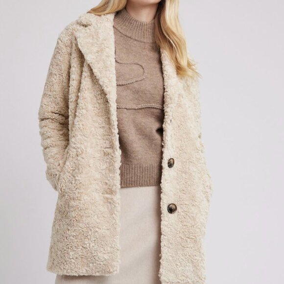 Relaxed-Fit Three-Button Teddy Coat RW CO - Picture 3 of 8